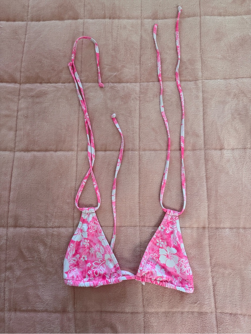 Kulani Kinis Pink Floral Triangle Bikini Top